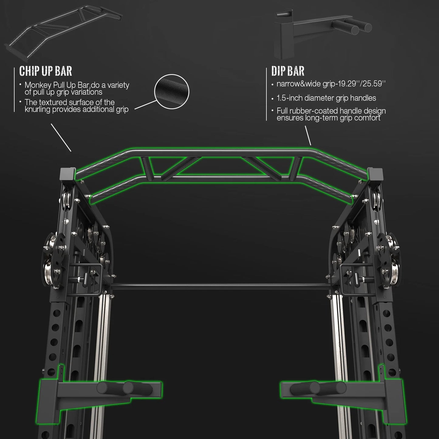 Smith Machine Home Gym, 2000Lbs Smith Rack with Cable Crossover and 800Lbs Weight Bench, Home Gym Equipment